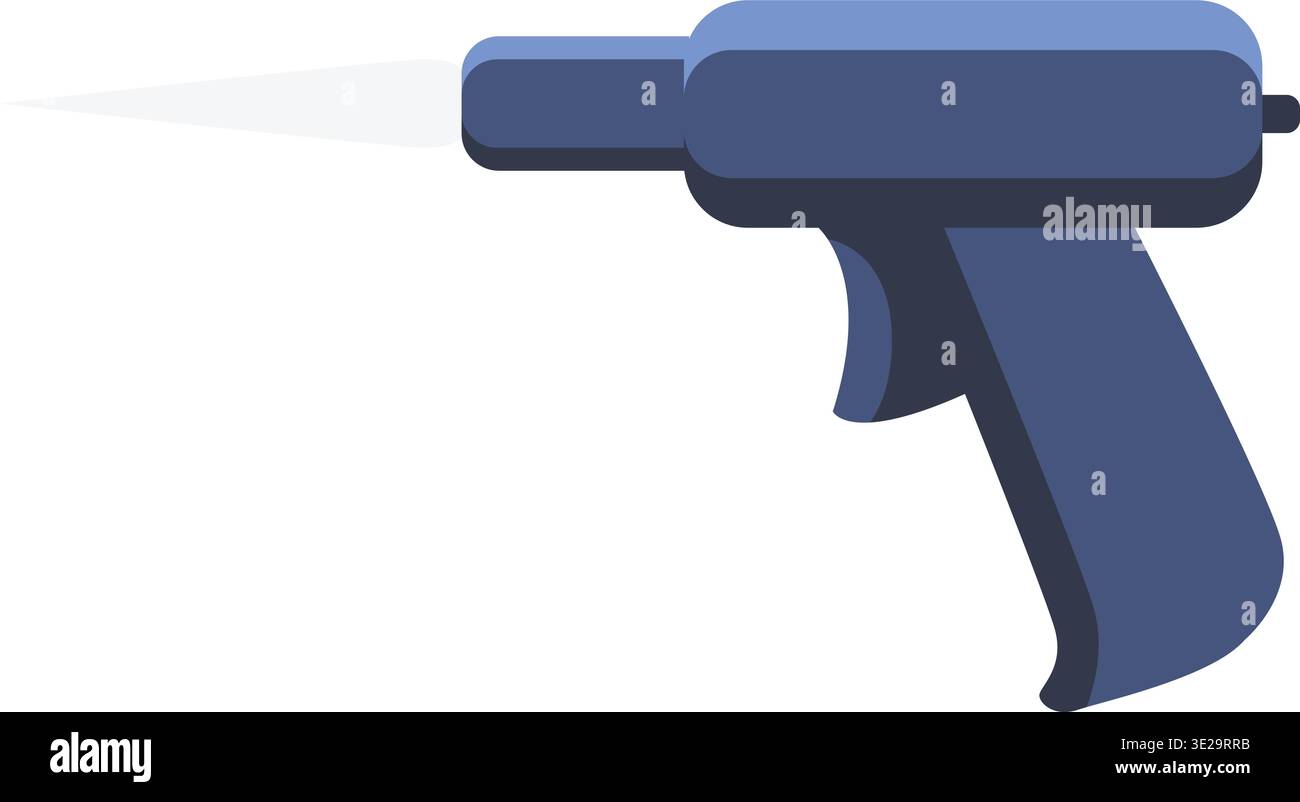 Simple illustration of a handheld hot air tool with a grip handle and short front nozzle shown in side view. Stock Vector