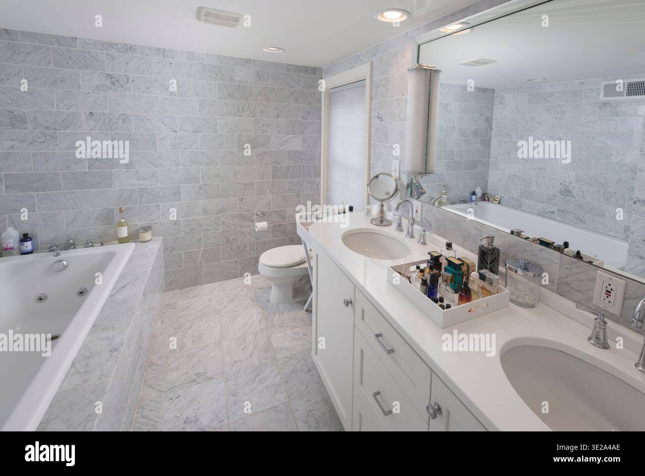 Large residential bathroom, USA Stock Photo