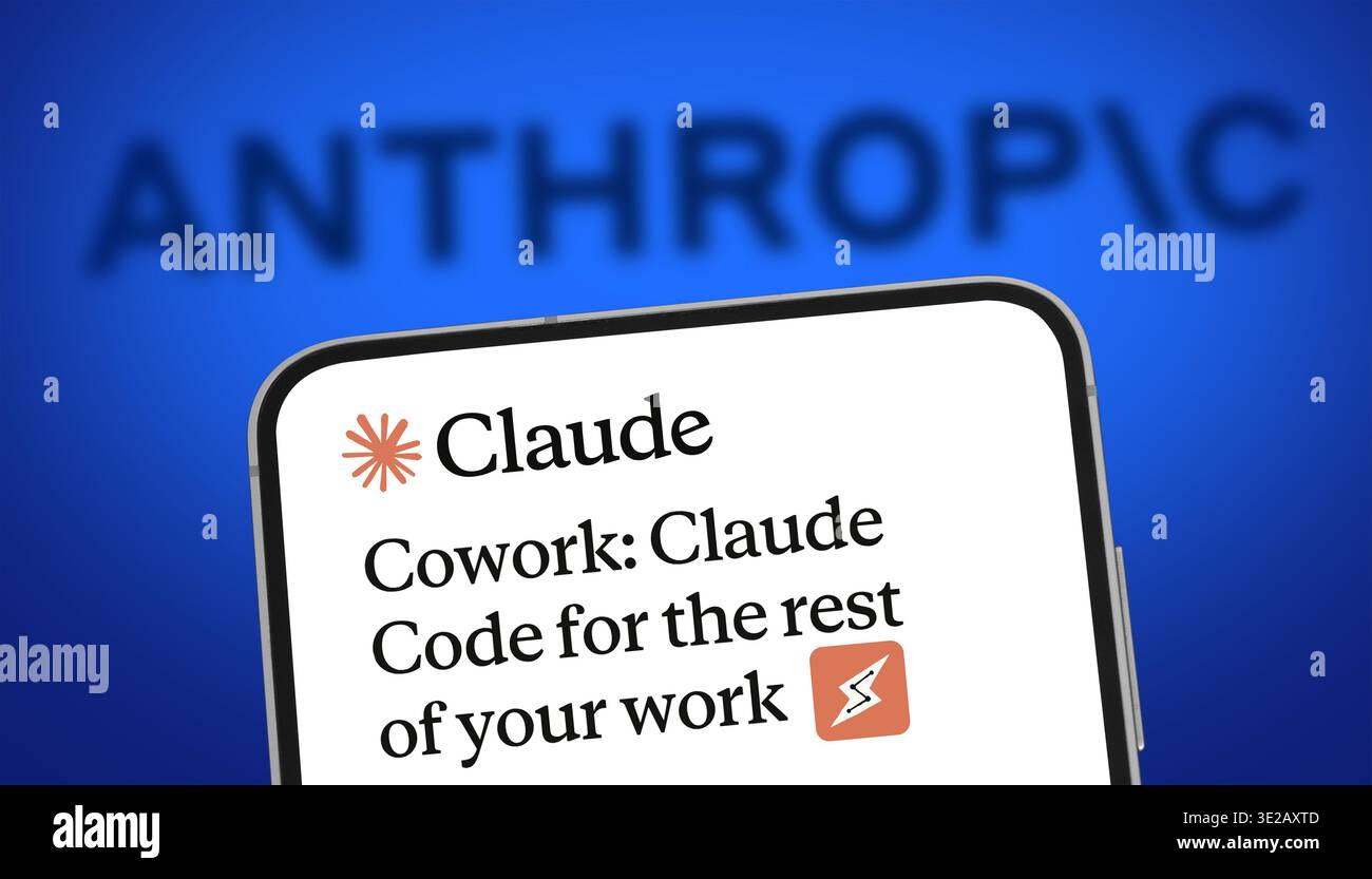 Anthropic Cowork - Claude Code AI Stock Photo