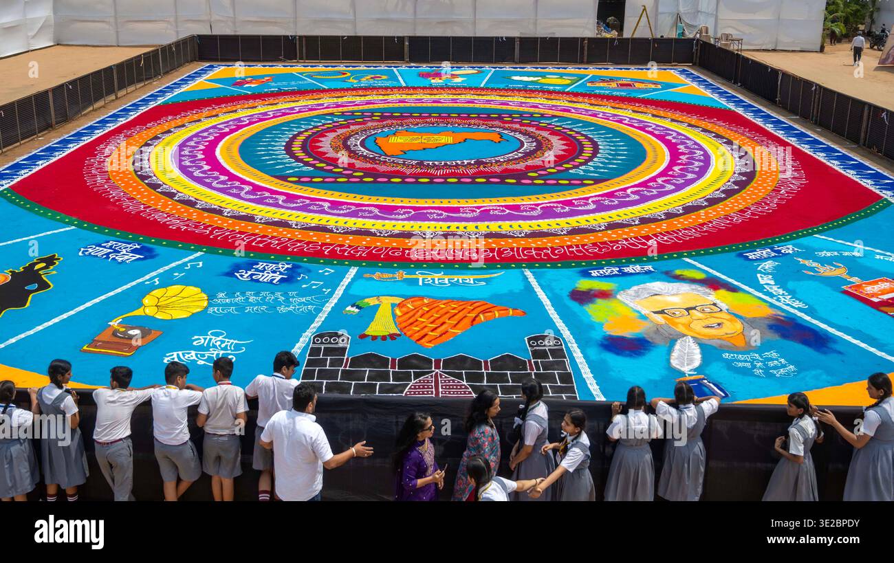 MUMBAI, INDIA - MARCH 18: A breathtaking 1,200 sq. ft. rangoli ...