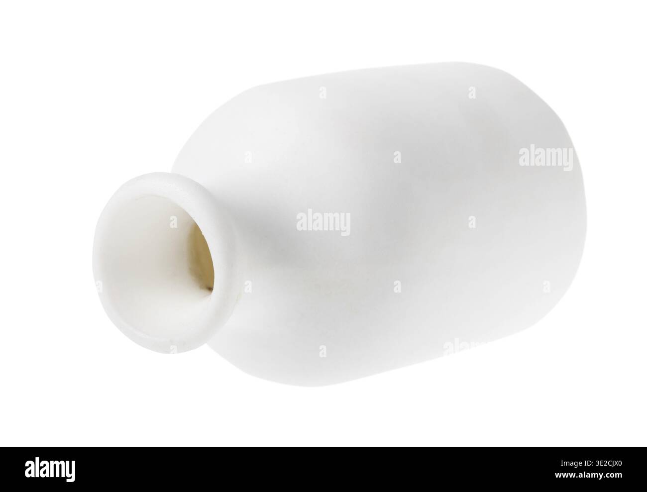 Empty white ceramic bottle for aromatic oil isolated on white background Stock Photo