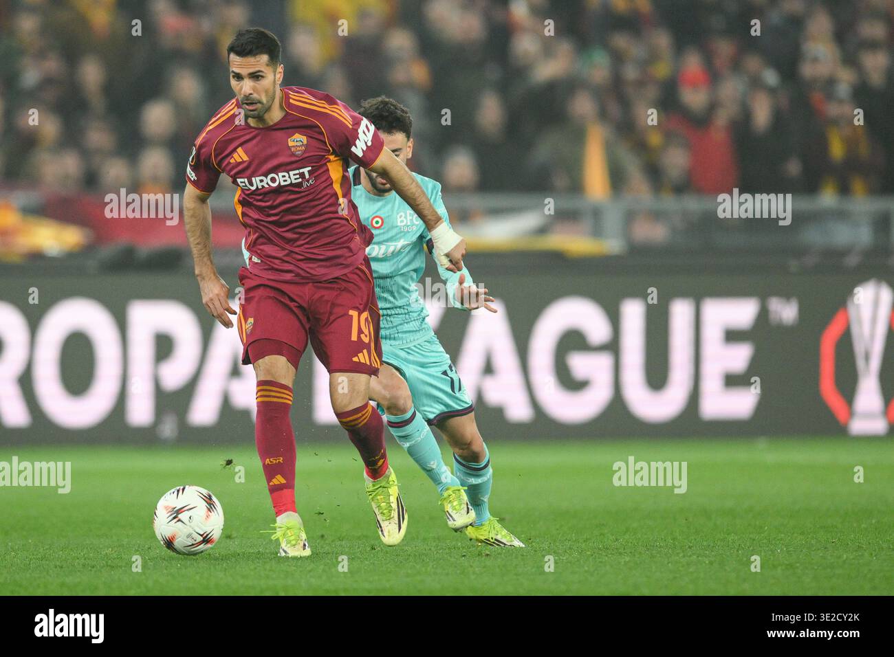 Olimpico Stadium, Rome, Italy - Zeki Celik of AS Roma during Uefa ...