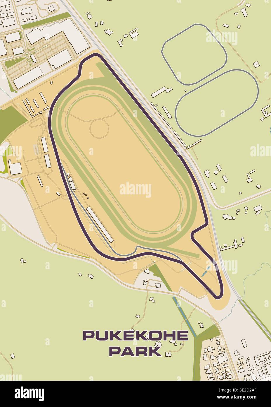 P Z Map Racetrack This is a stylized map of Pukekohe Park, a racing circuit. The main ...
