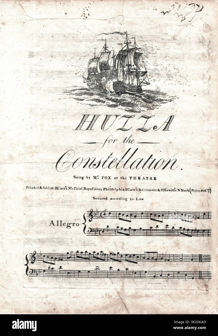 Huzza sheet music hi-res stock photography and images - Alamy
