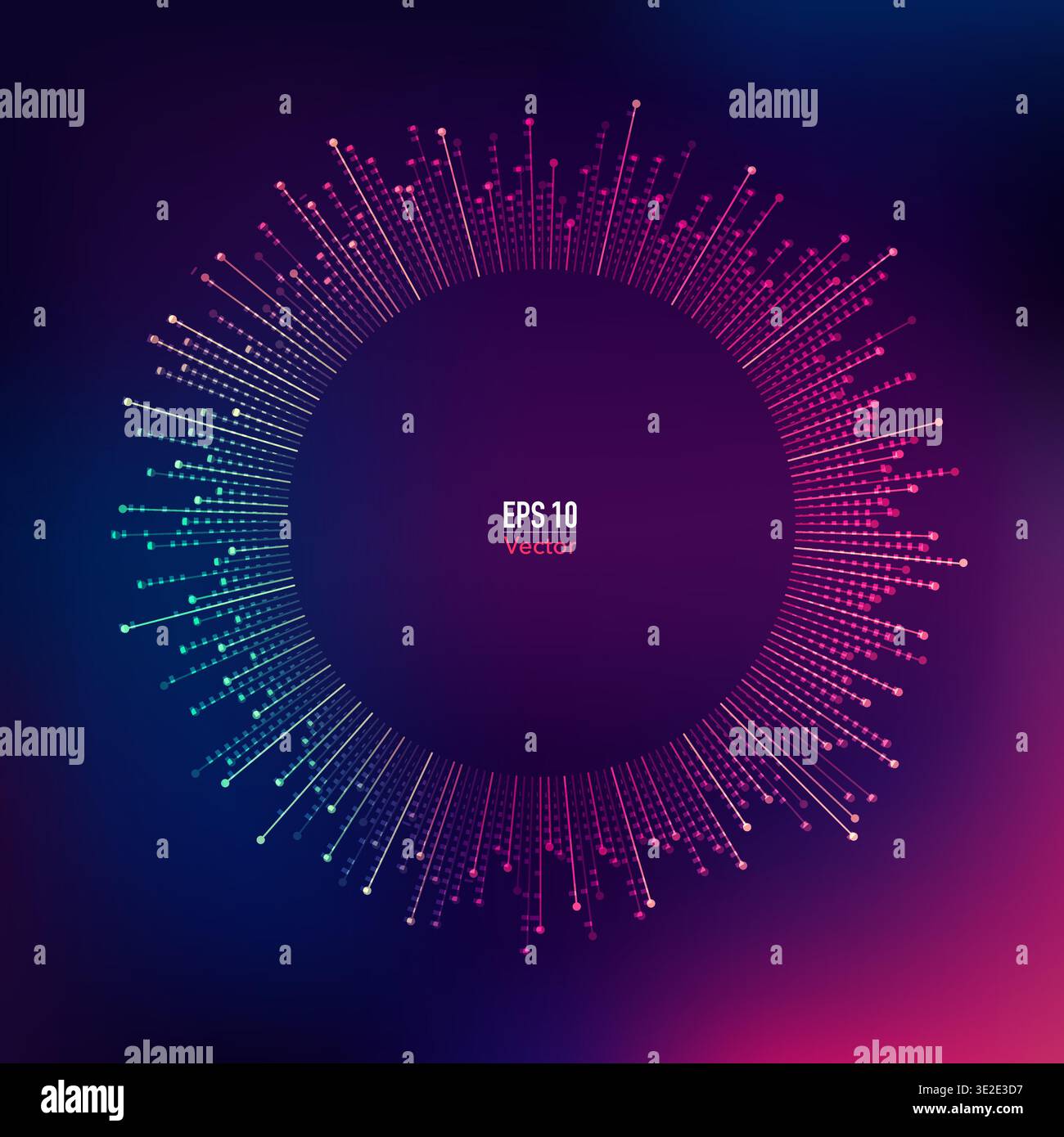 abstract digital blue equalizer, sound wave pattern element Stock Vector