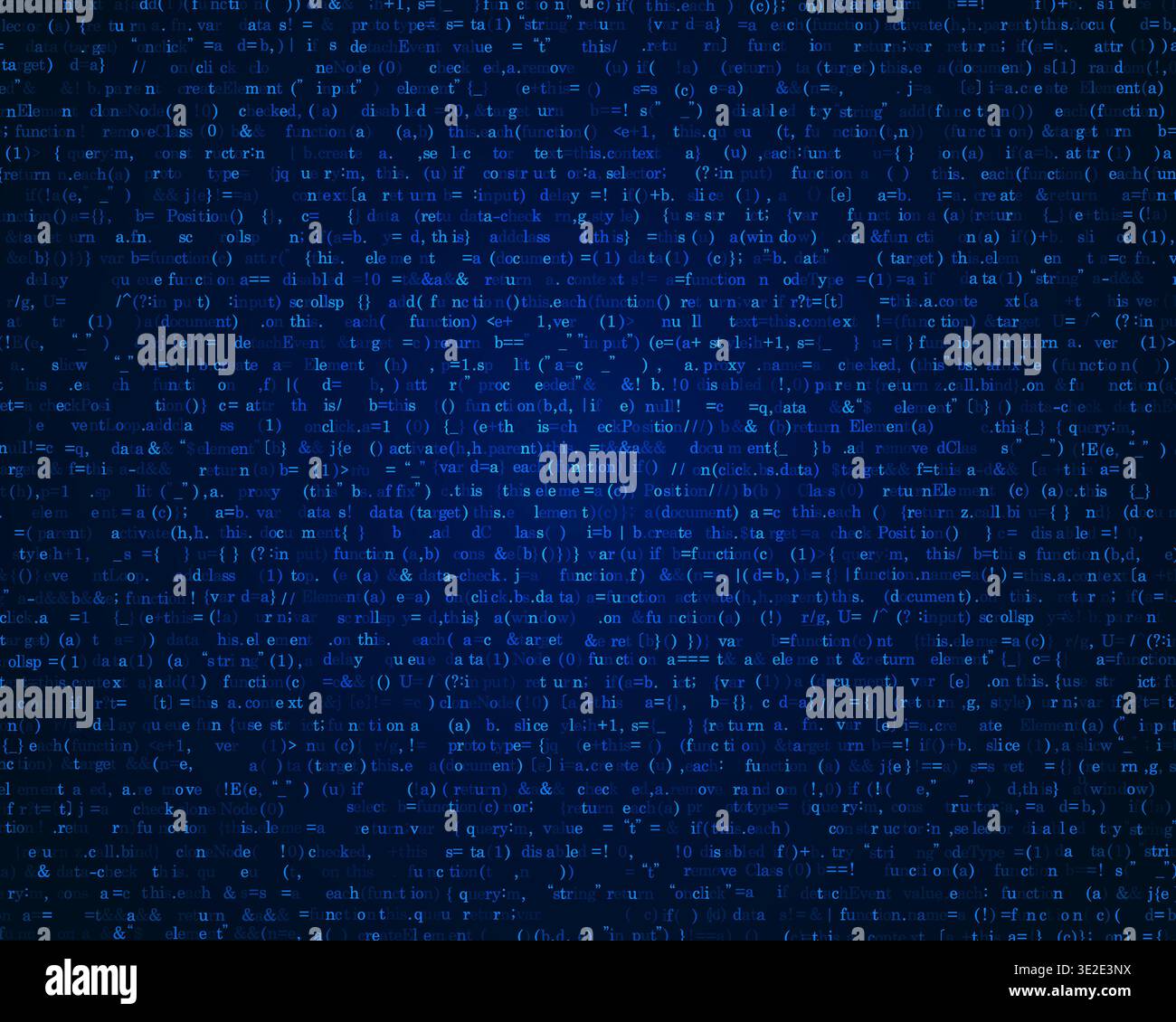 programming code or computer language on dark blue background for digital technology theme Stock Vector
