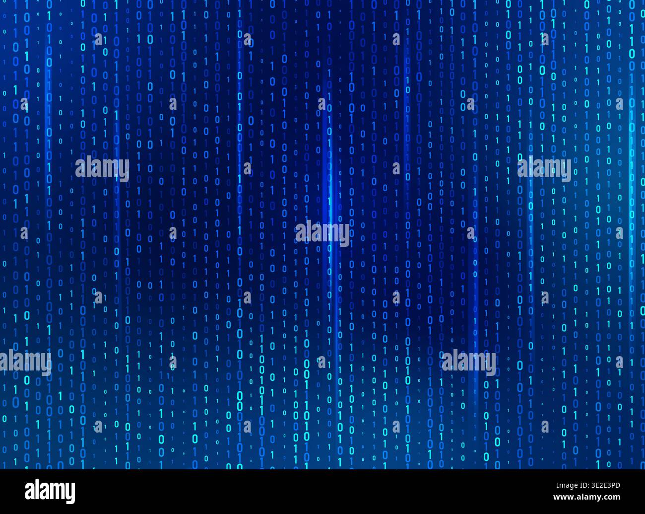 binary code on blue background, concept of cyberspace technology Stock Vector