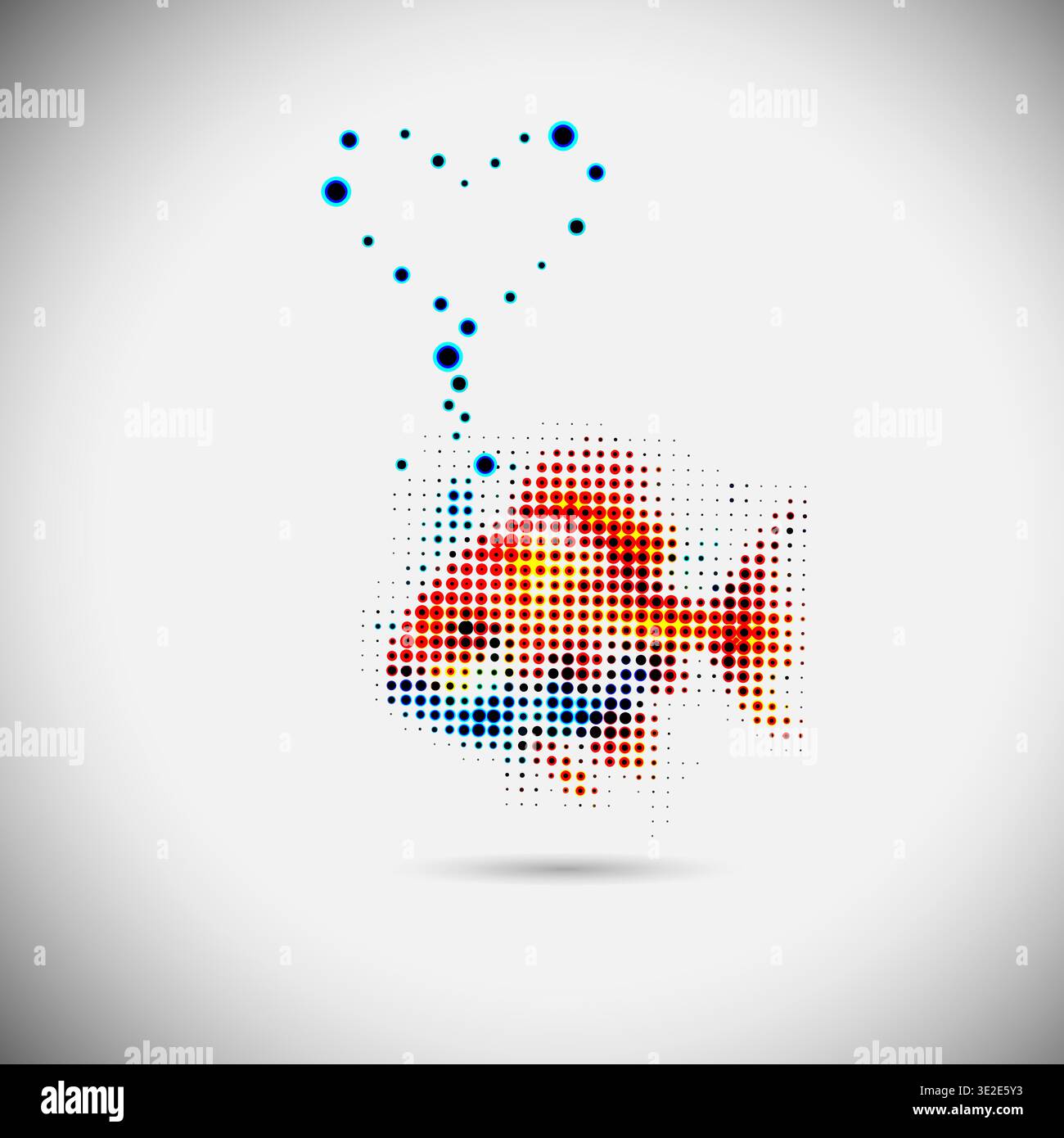 golden Fish halftone dots . Not AI, Vector illustration Stock Vector