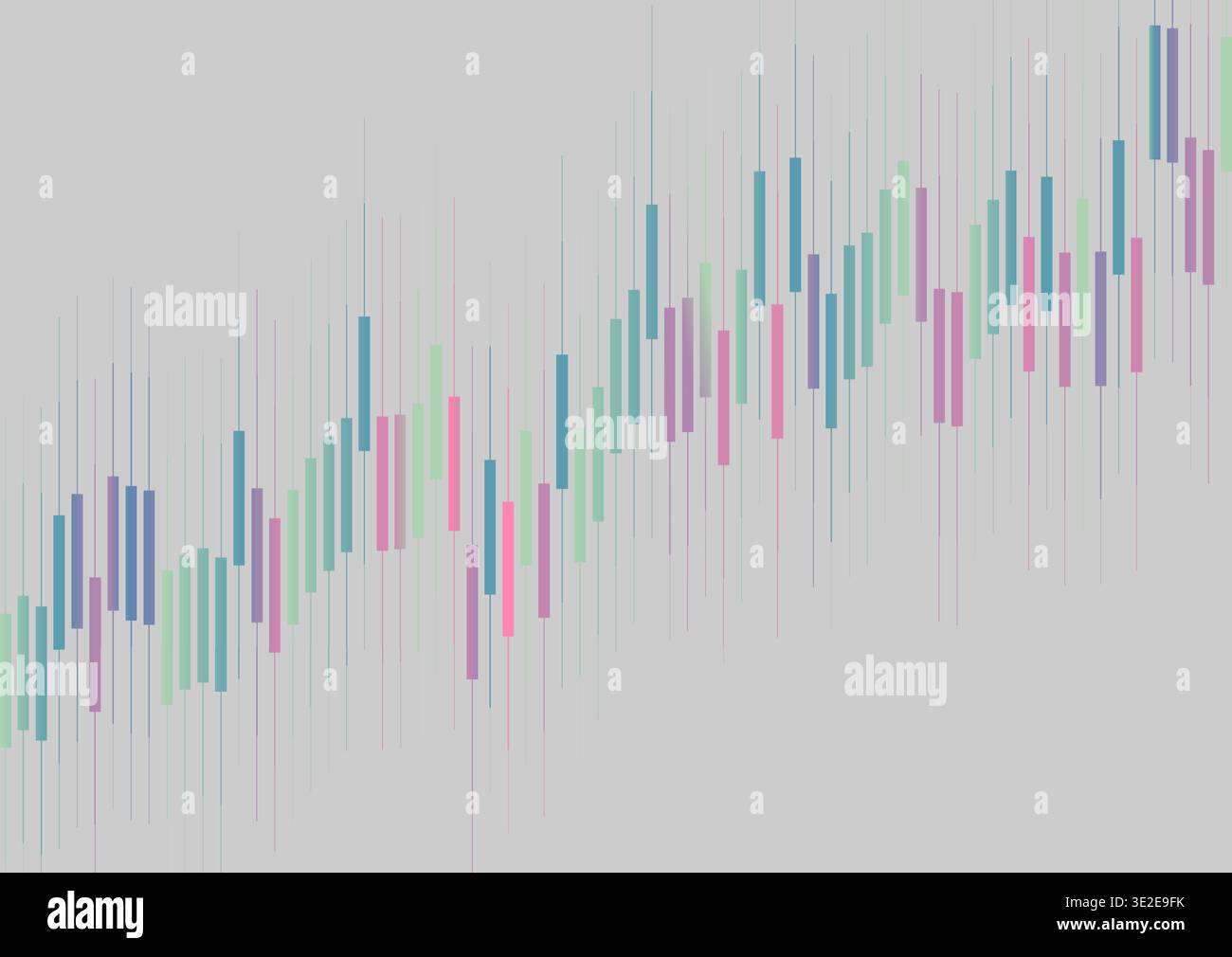 Abstract bright growing financial linear graph chart background. Vector lines tech design Stock Vector