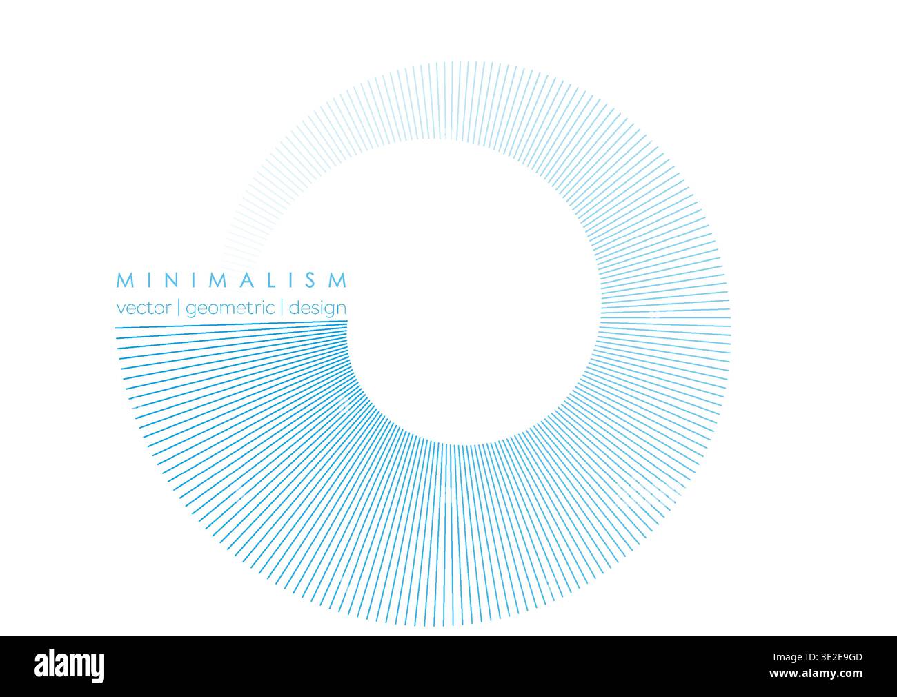 Blue minimal circular lines abstract futuristic tech background. Vector concept design Stock Vector