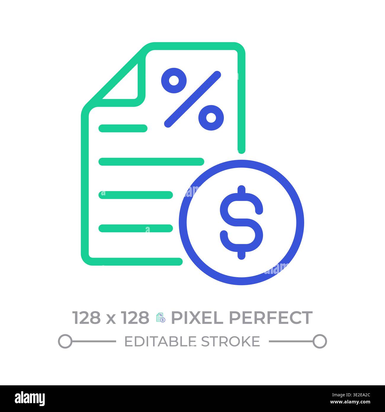 Tax two color line icon Stock Vector