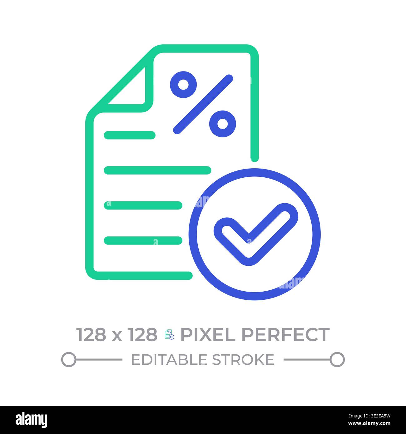 Tax form two color line icon Stock Vector
