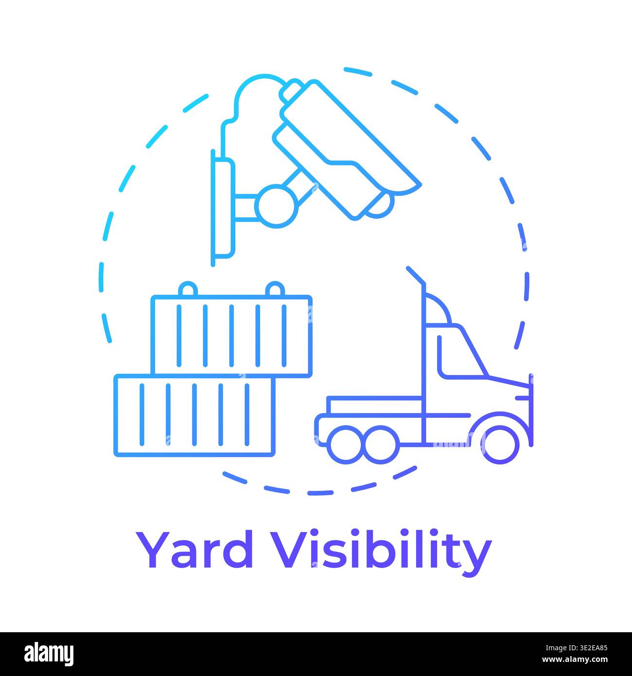 Yard visibility blue gradient concept icon Stock Vector