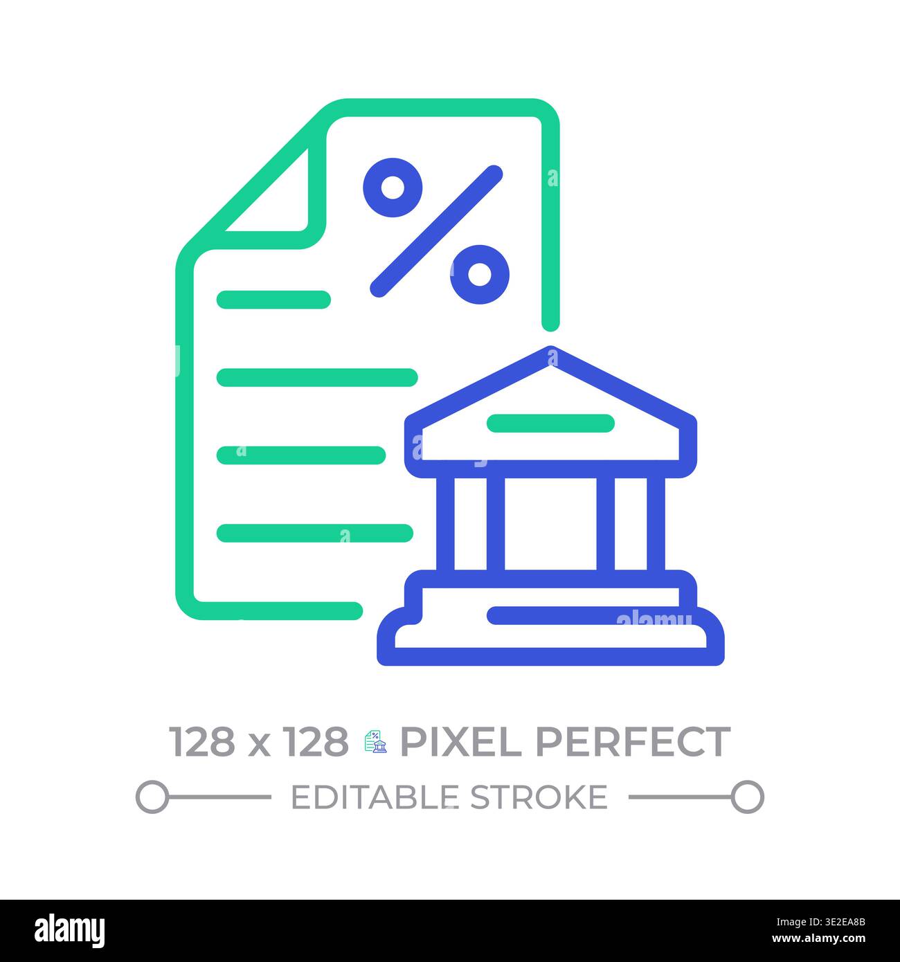 Tax office two color line icon Stock Vector