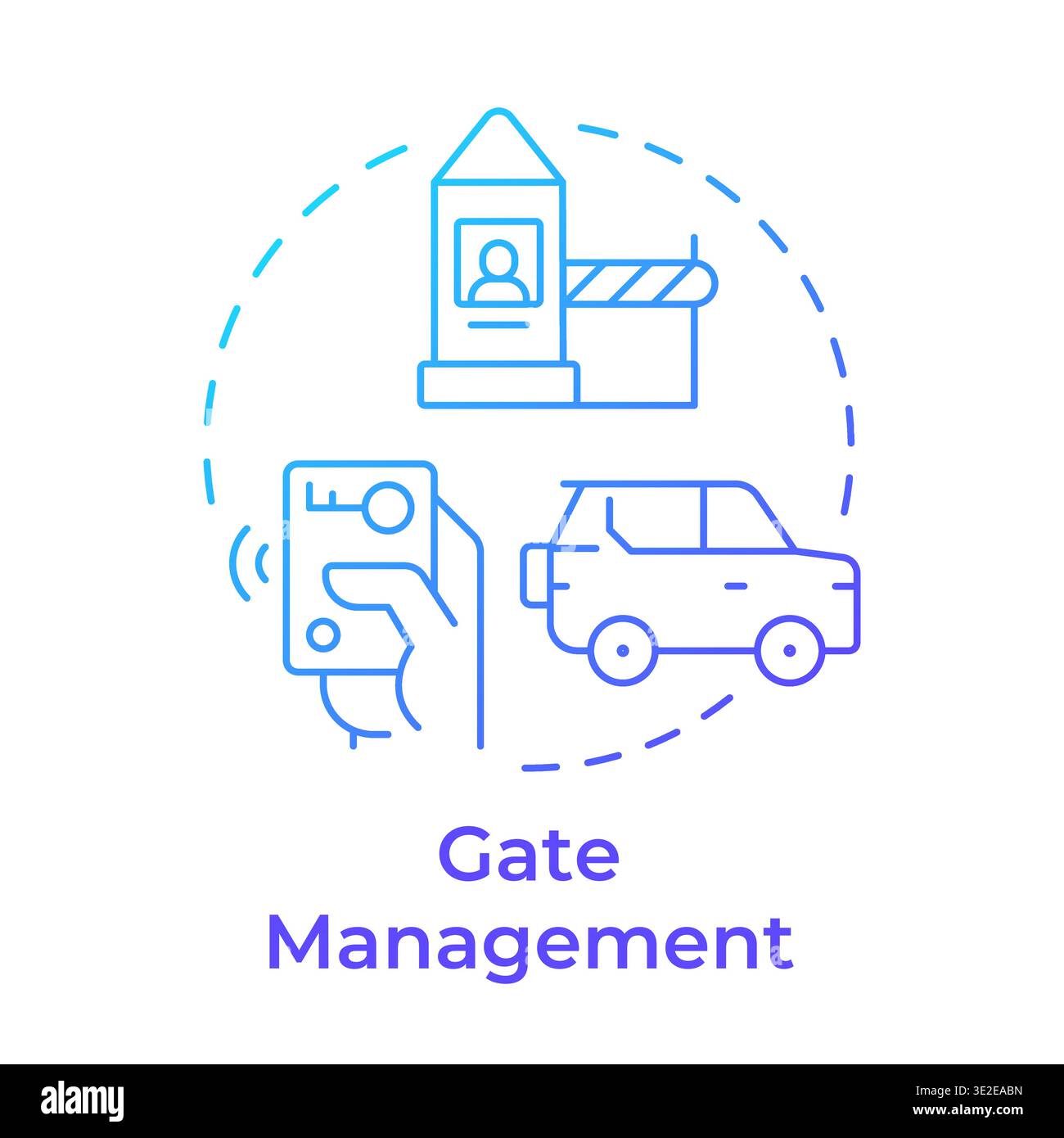 Gate management blue gradient concept icon Stock Vector