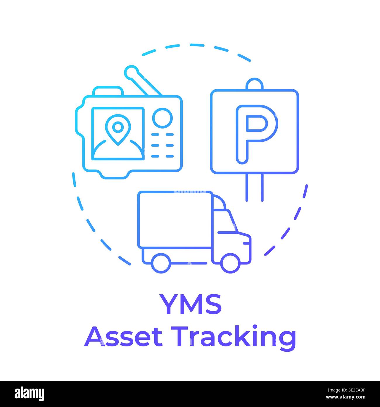 Asset tracking blue gradient concept icon Stock Vector