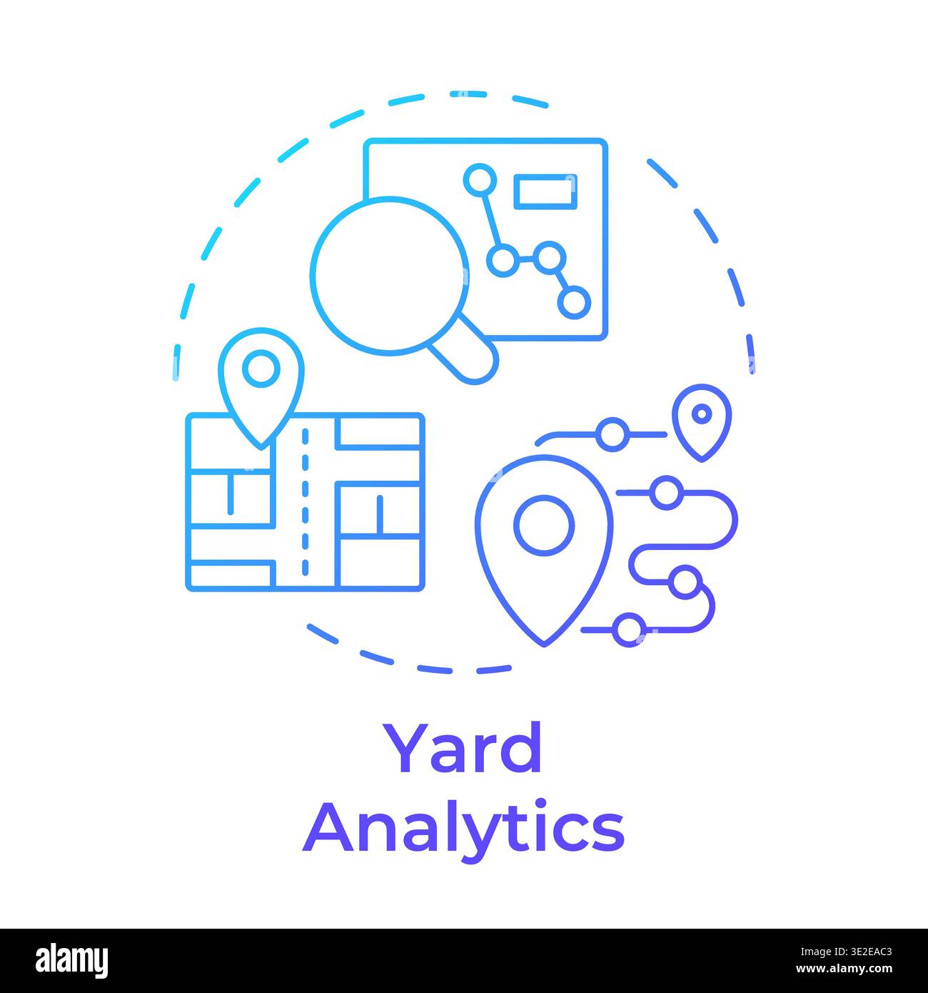 Yard analytics blue gradient concept icon Stock Vector