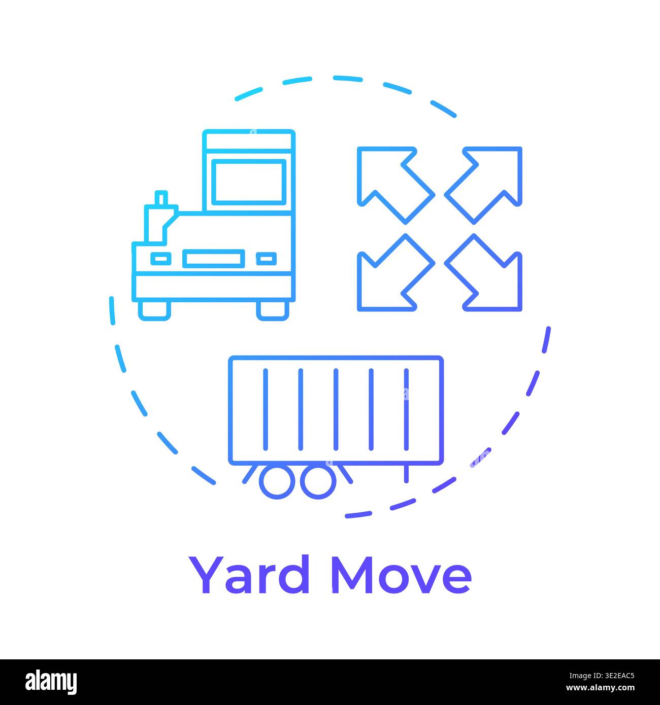 Yard move blue gradient concept icon Stock Vector