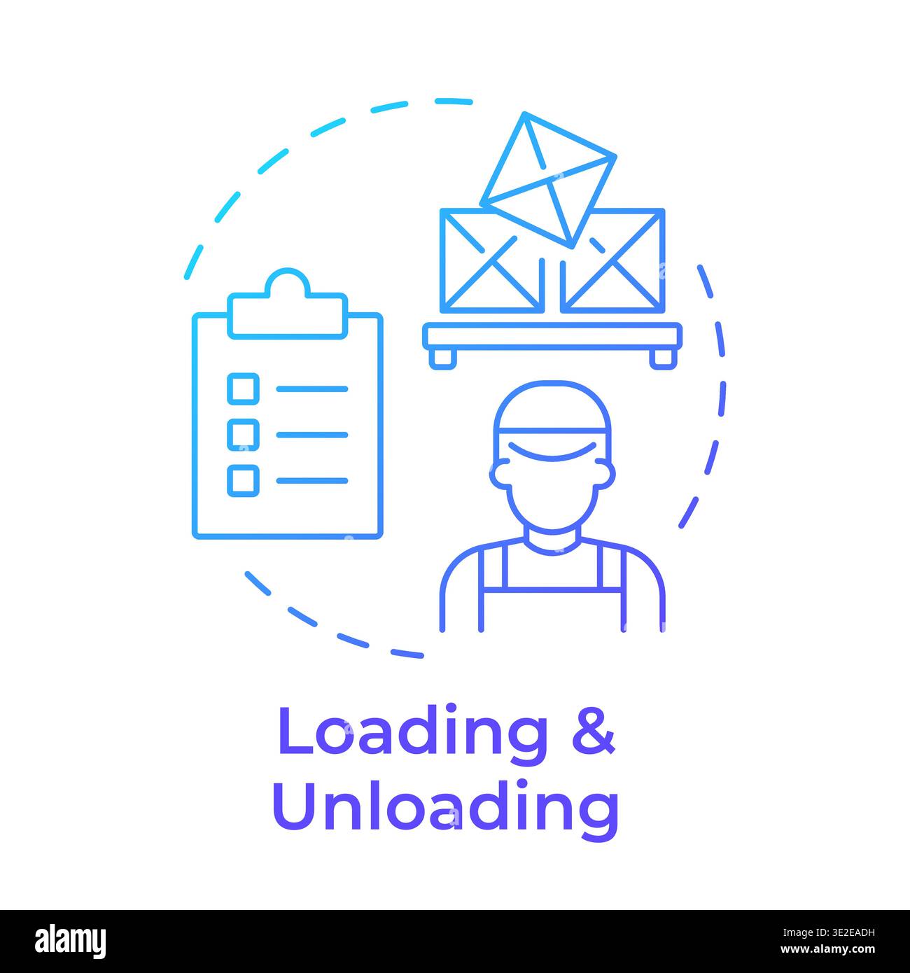 Loading and unloading blue gradient concept icon Stock Vector