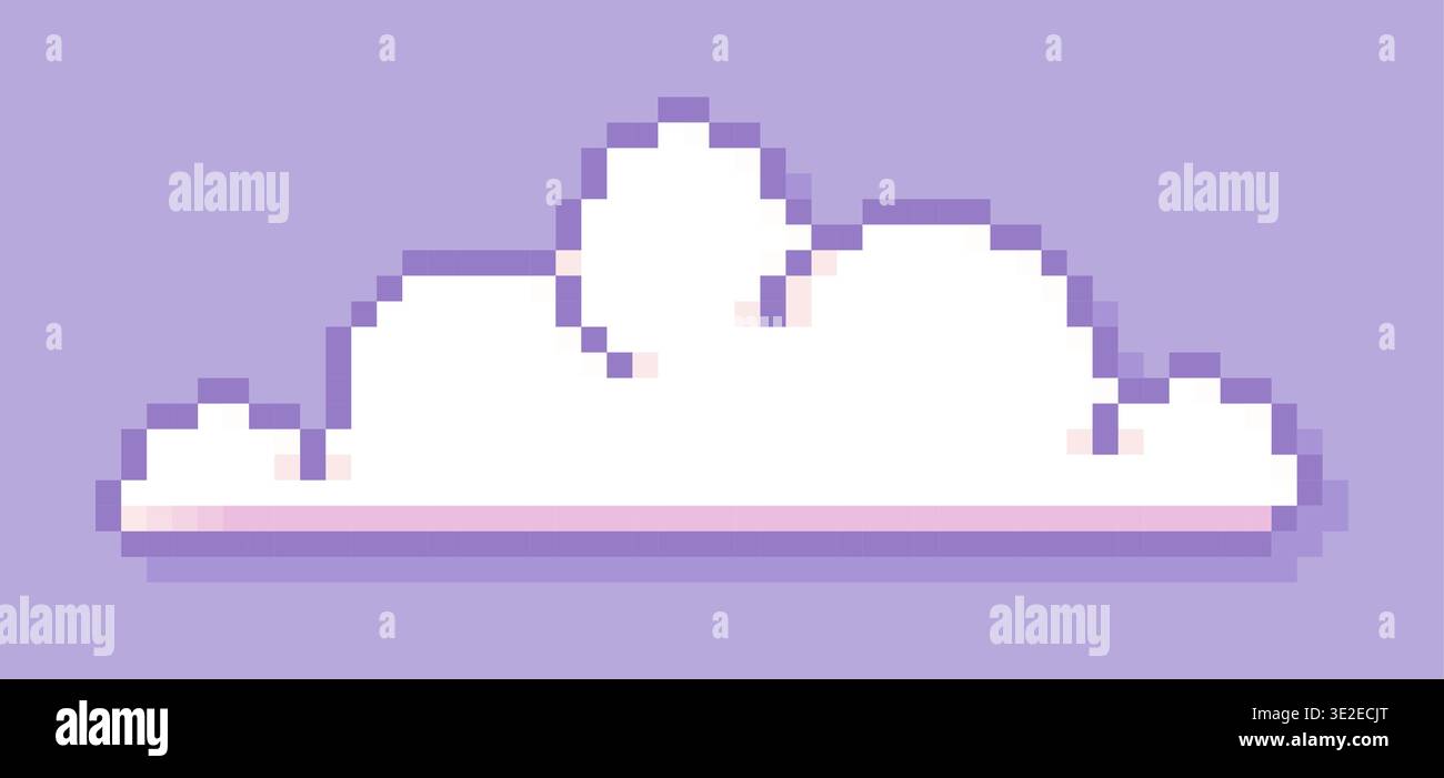 White pixel game art cloud. Stock Vector