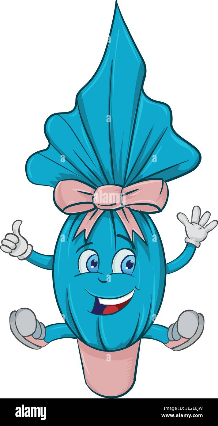 Happy blue Easter egg cartoon. vector illustration Stock Vector