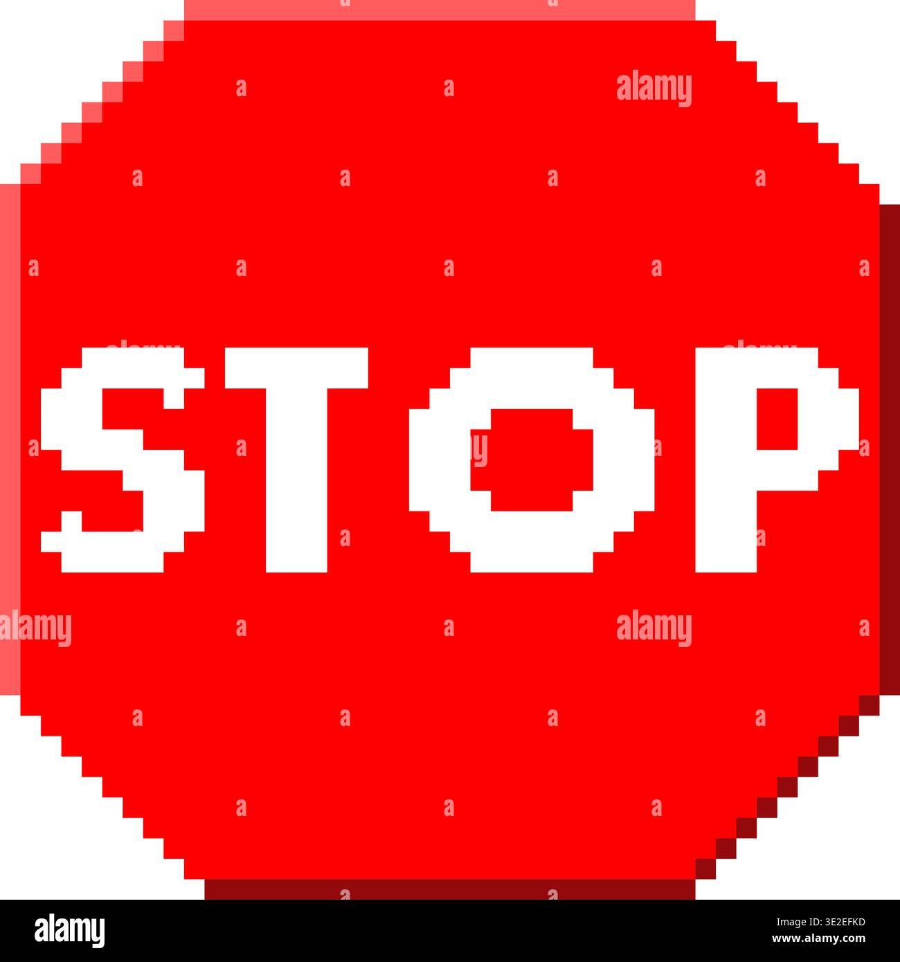 Pixel art of red stop sign Stock Vector Image & Art - Alamy