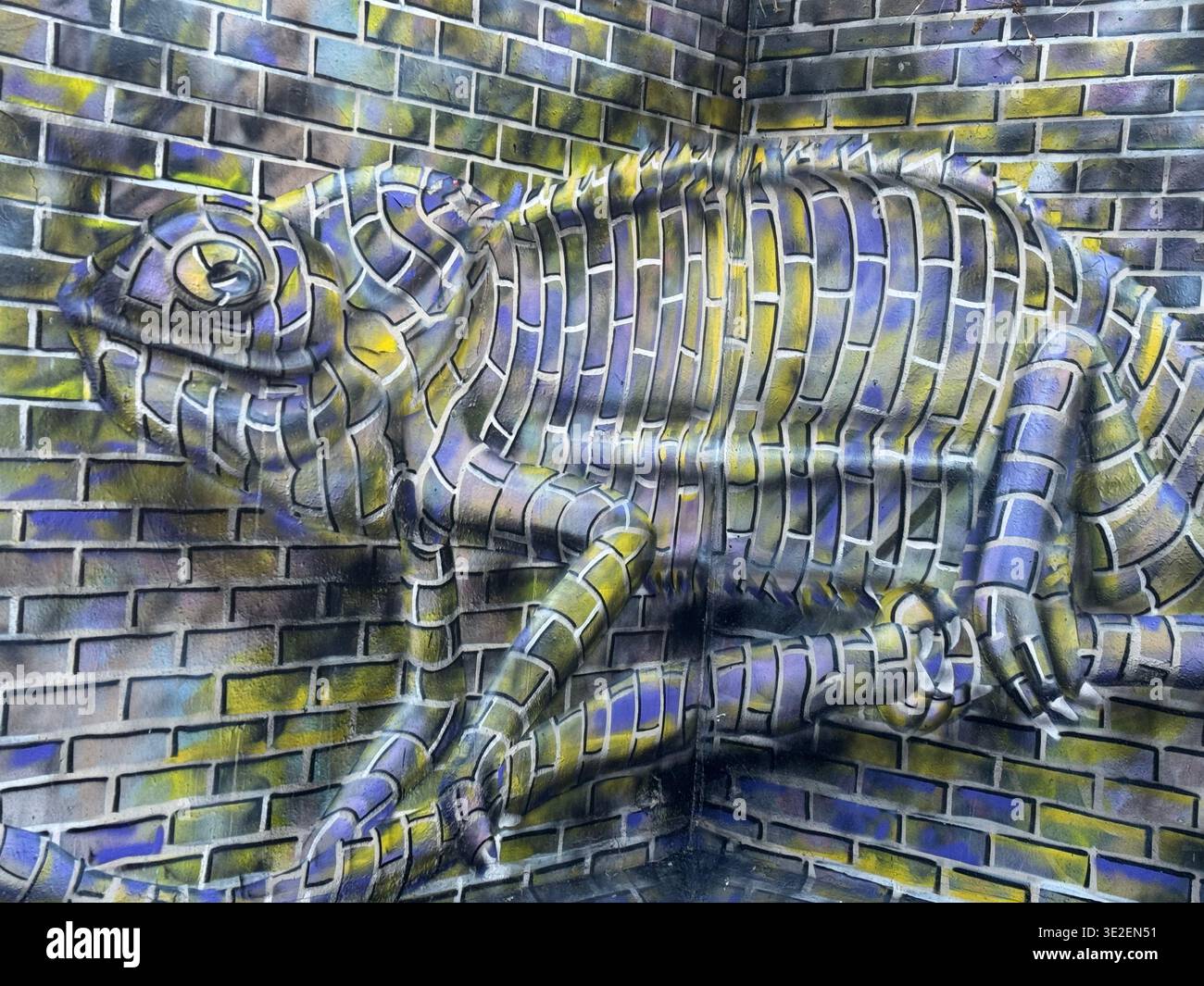 Perfleet Amazing chameleon spray painted on the 1.5-mile-long stretch of seawall ...