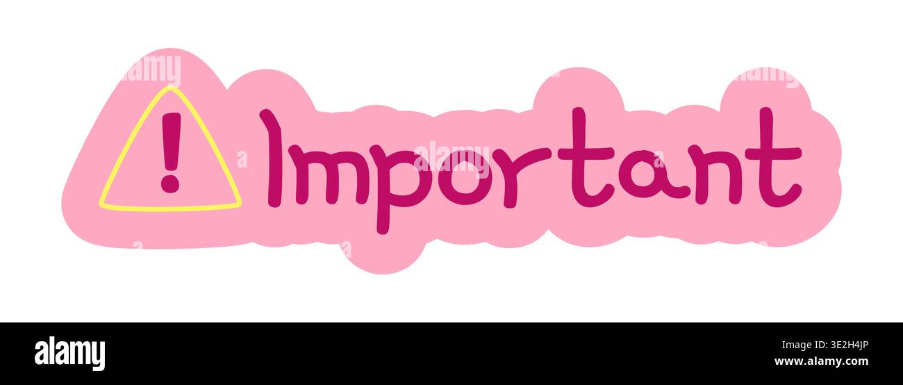 Important hand drawn line sticker illustration Stock Vector