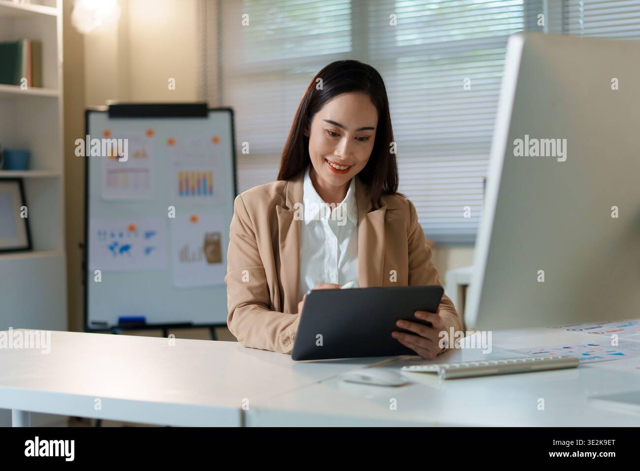 Business Data Analysis Professional With Digital Interface Stock Photo