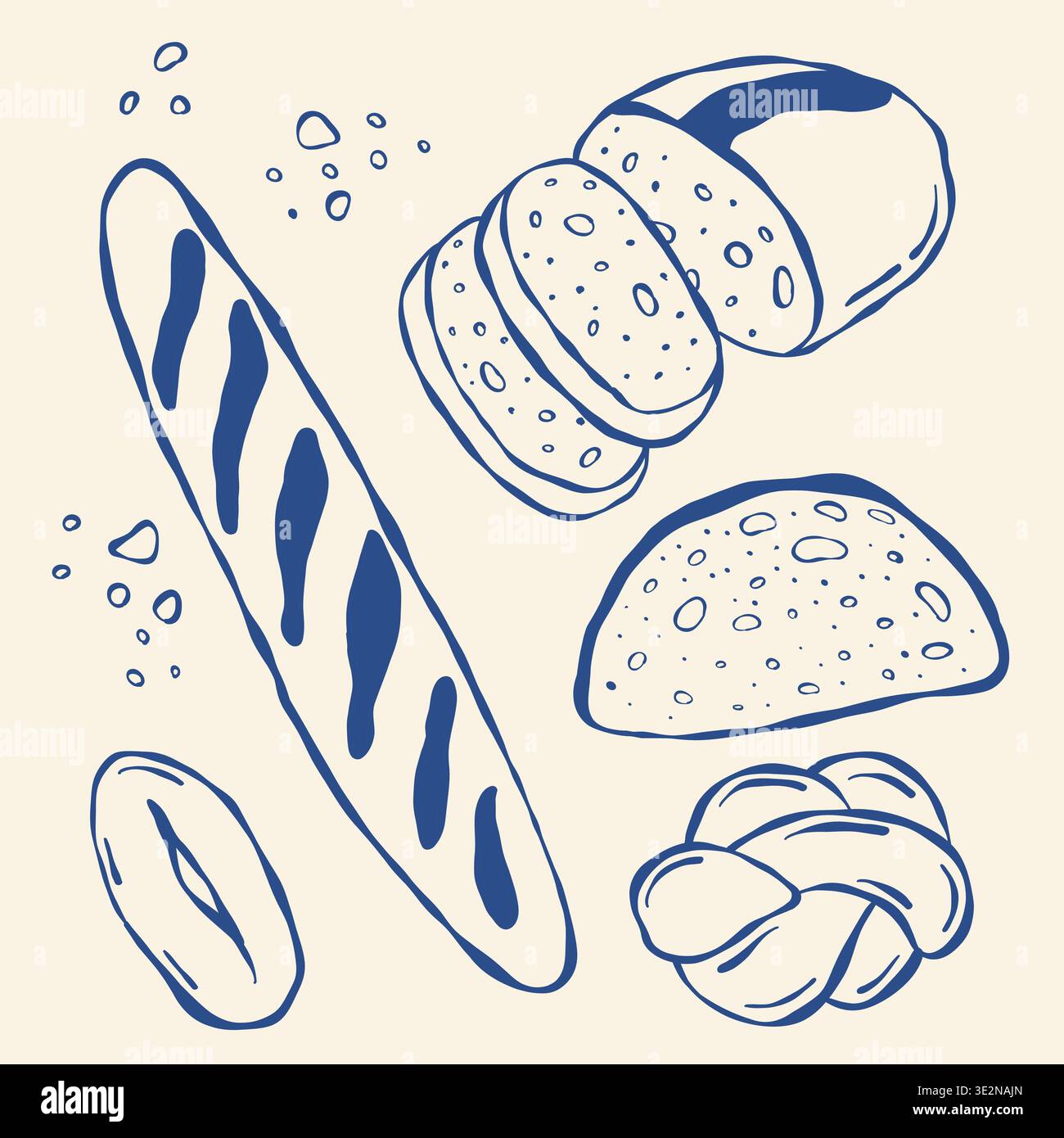 Hand drawn Bread Vector Bundle Stock Vector