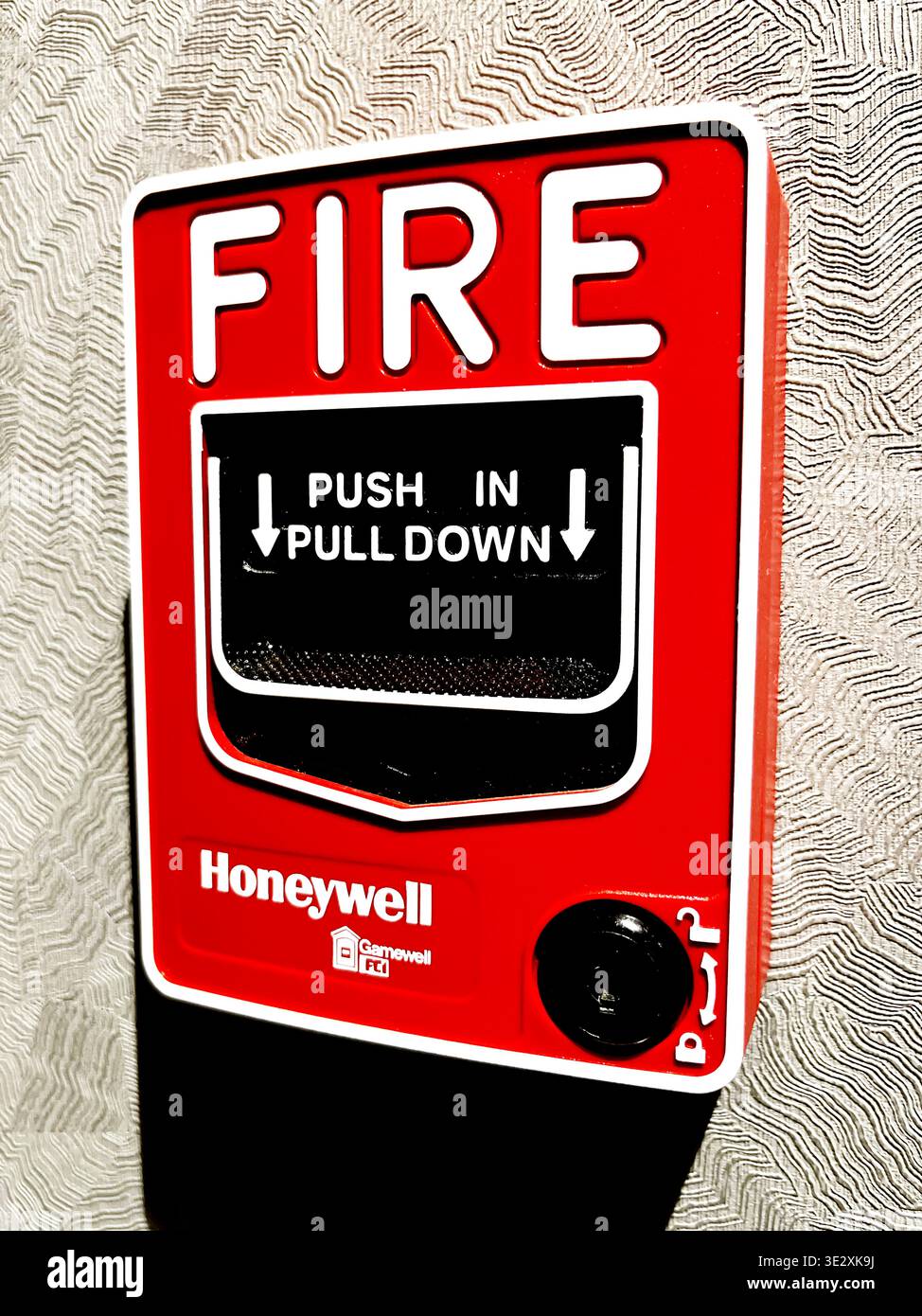 Fire alarm in a building - New York City - USA - Smartphone Captured Stock Image