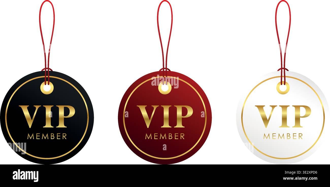 set of luxury vip tag labels isolated vector illustration Stock Vector ...