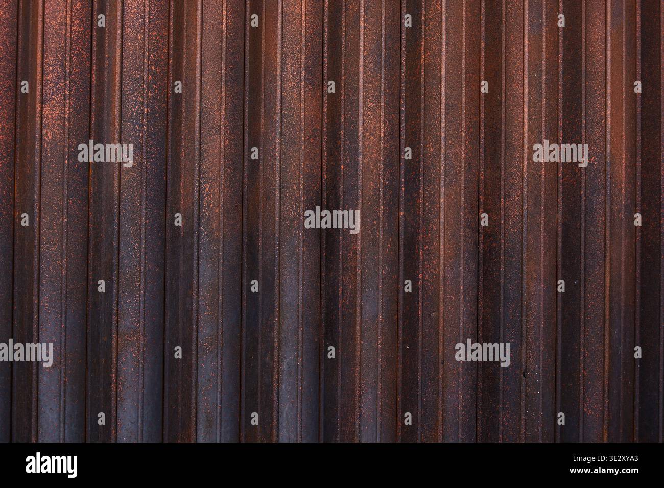 Rusted Corrugated Metal Texture Background Stock Photo