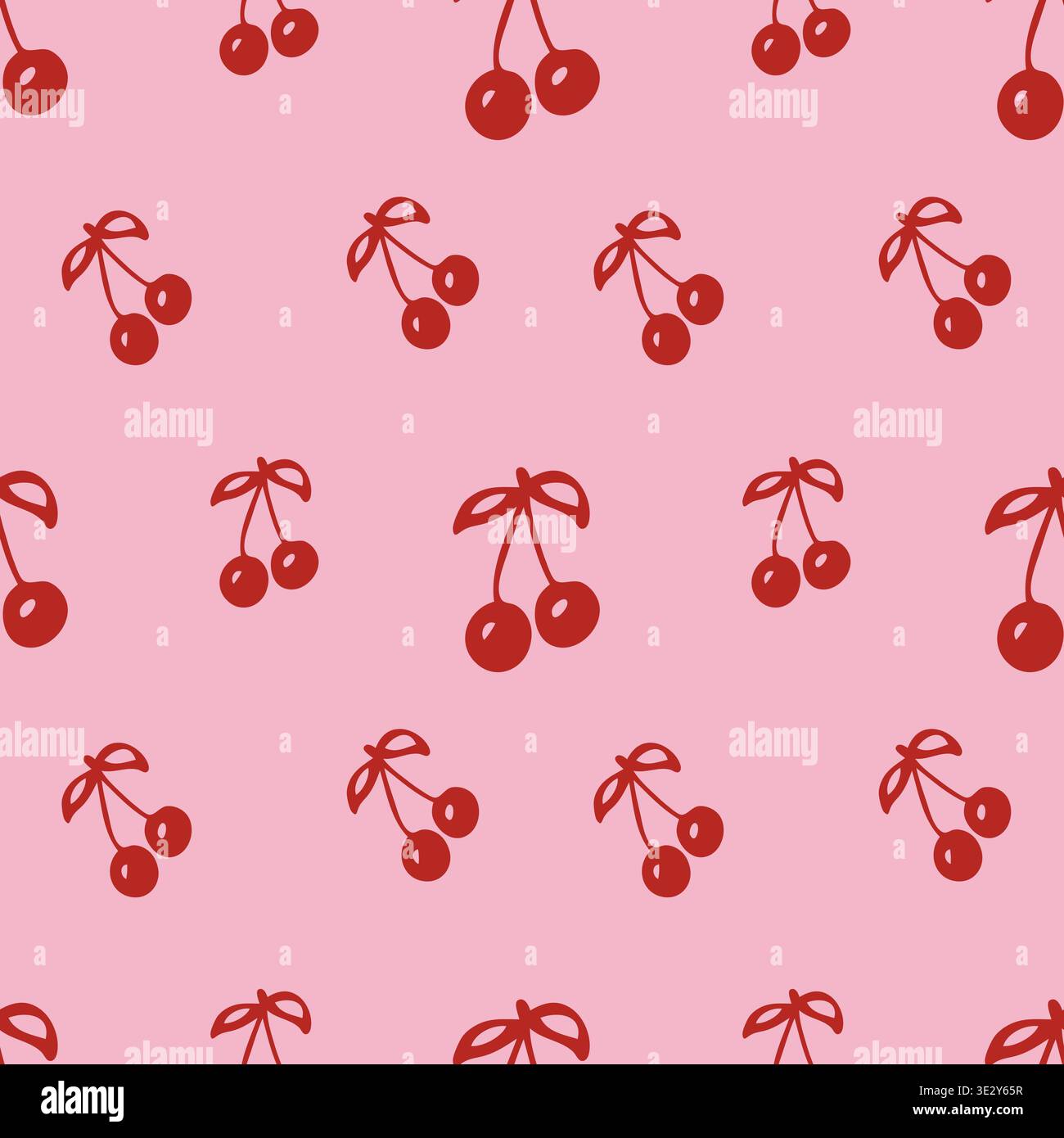 Whimsy Cute Red Cherry pattern Stock Vector