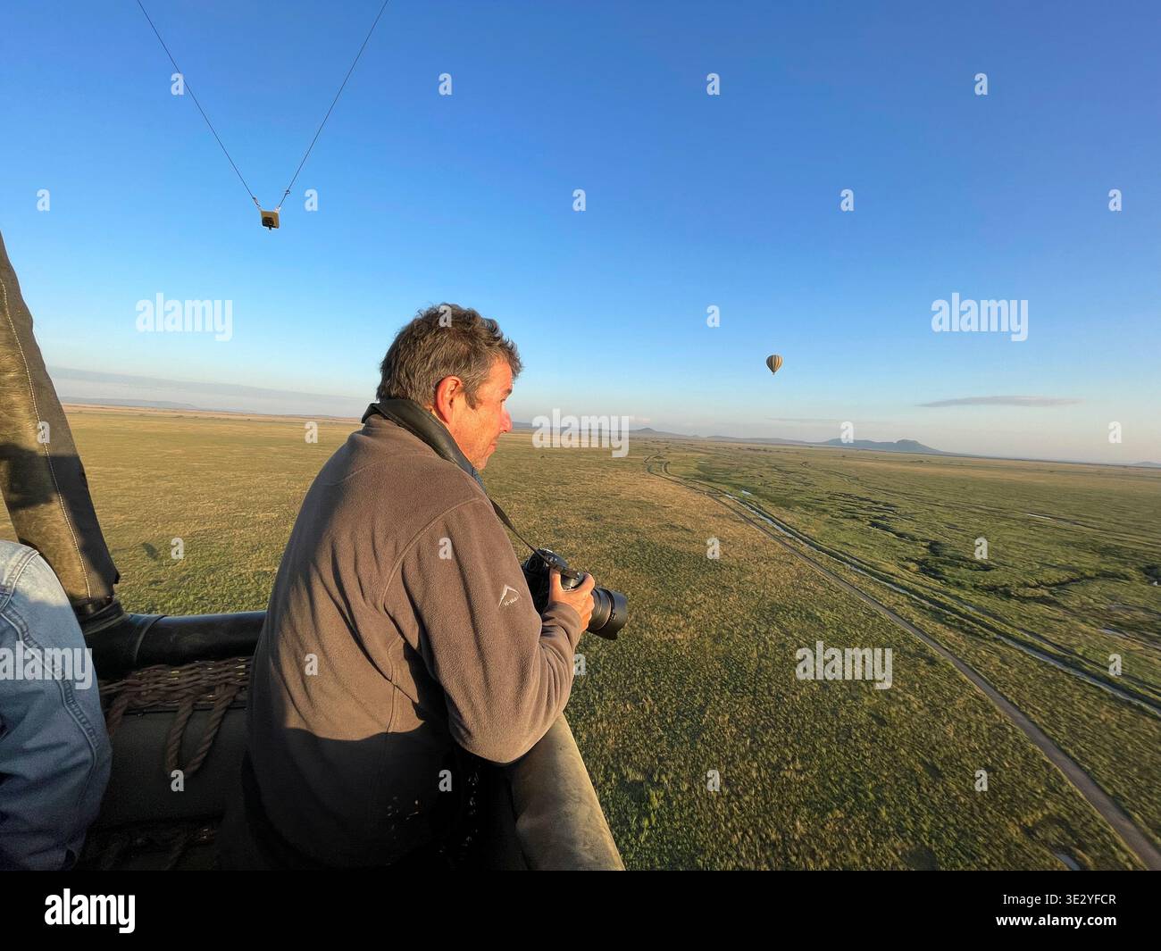 Balloon safari in Serengeti National Park, Tanzania Stock Photo