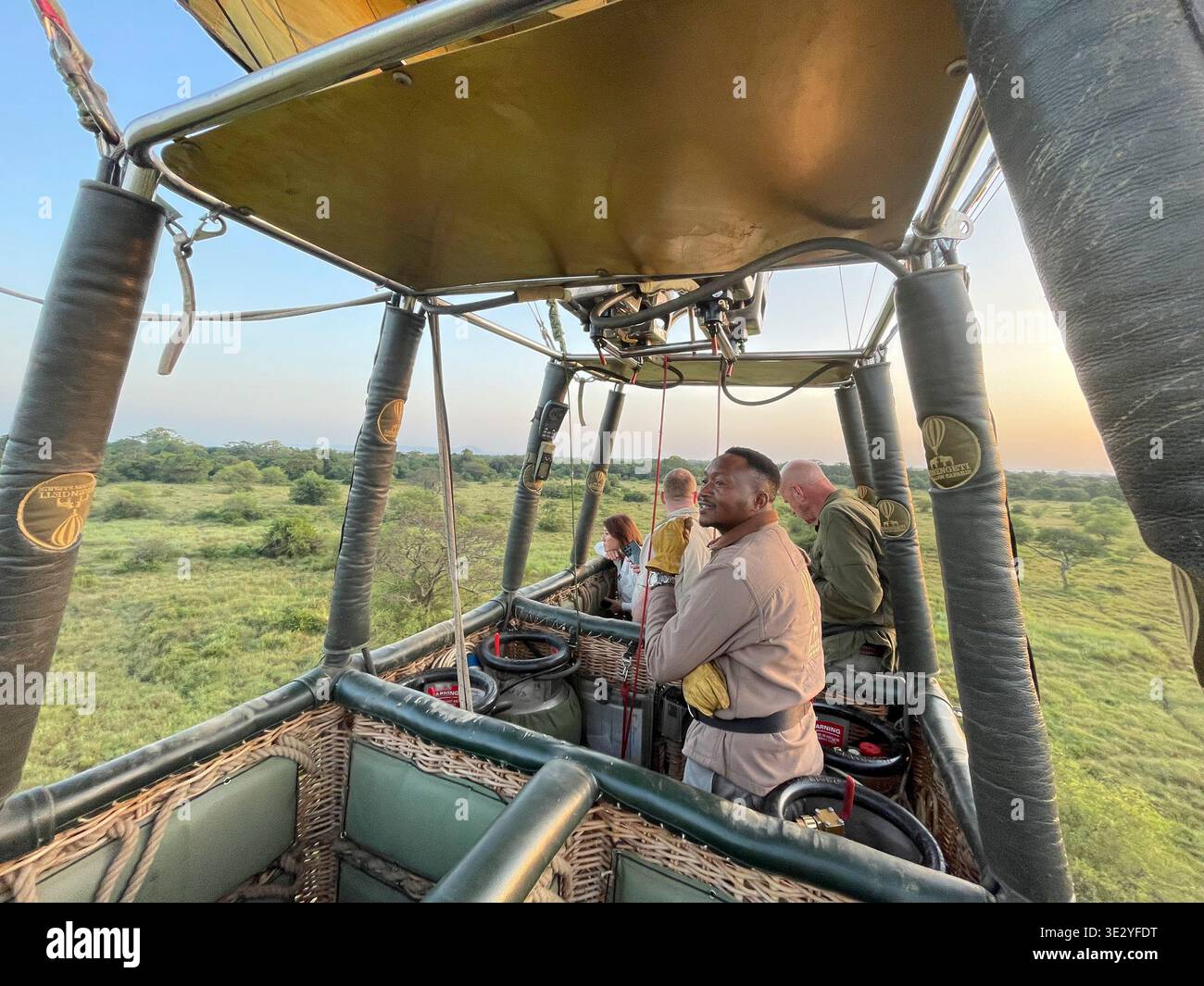 Balloon safari in Serengeti National Park, Tanzania Stock Photo