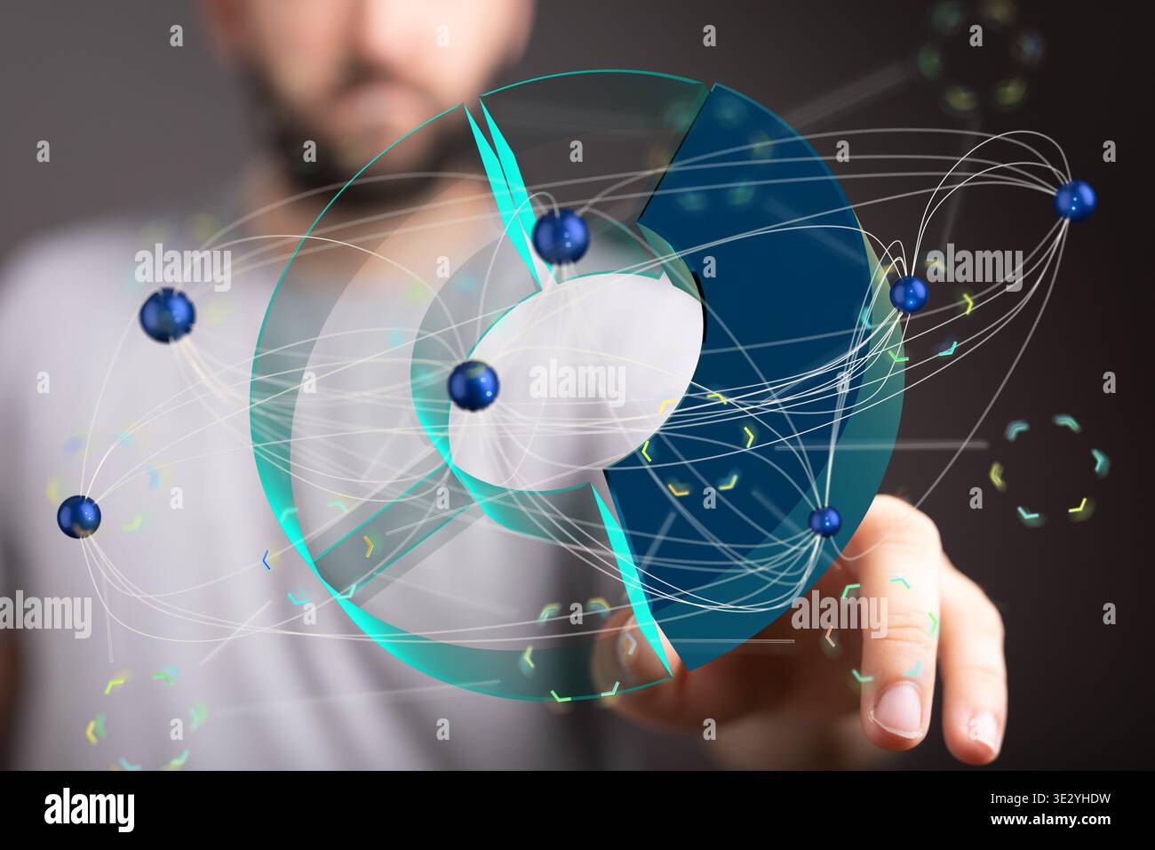 Global Network Connections and Data Visualization Stock Photo