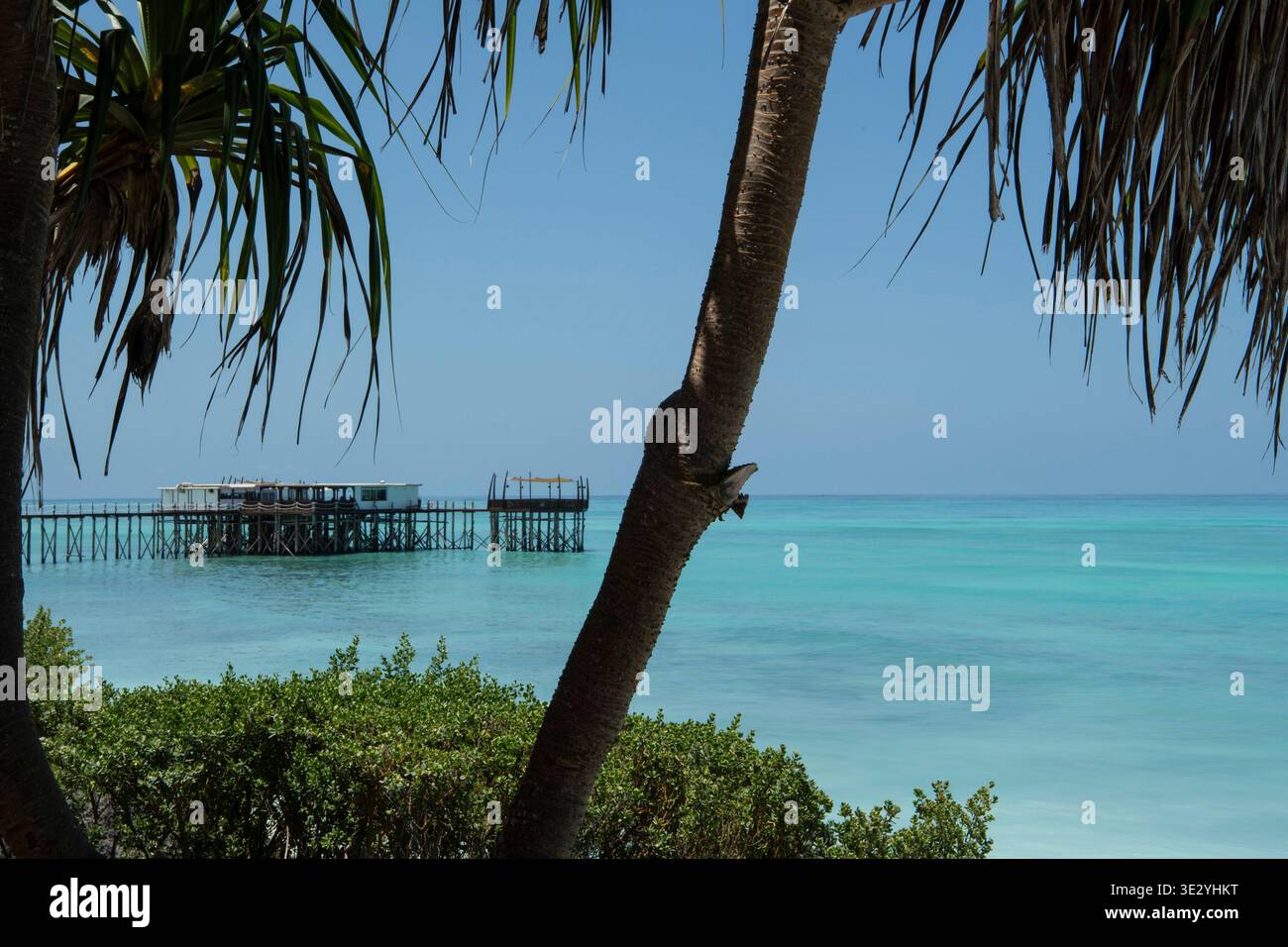 Jetty at Nungwi Beach, Nungwi, Zanzibar Stock Photo
