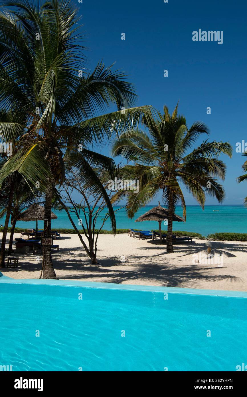 Swimming pool at the Zanzibari Boutique Hotel, Nungwi, Zanzibar Stock Photo