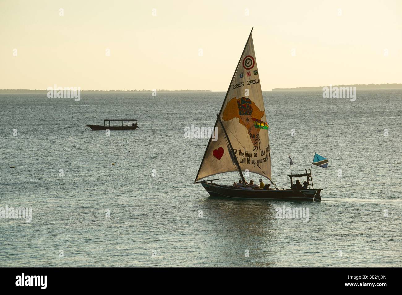 Dhow, Nungwi Beach, Nungwi, Zanzibar Stock Photo