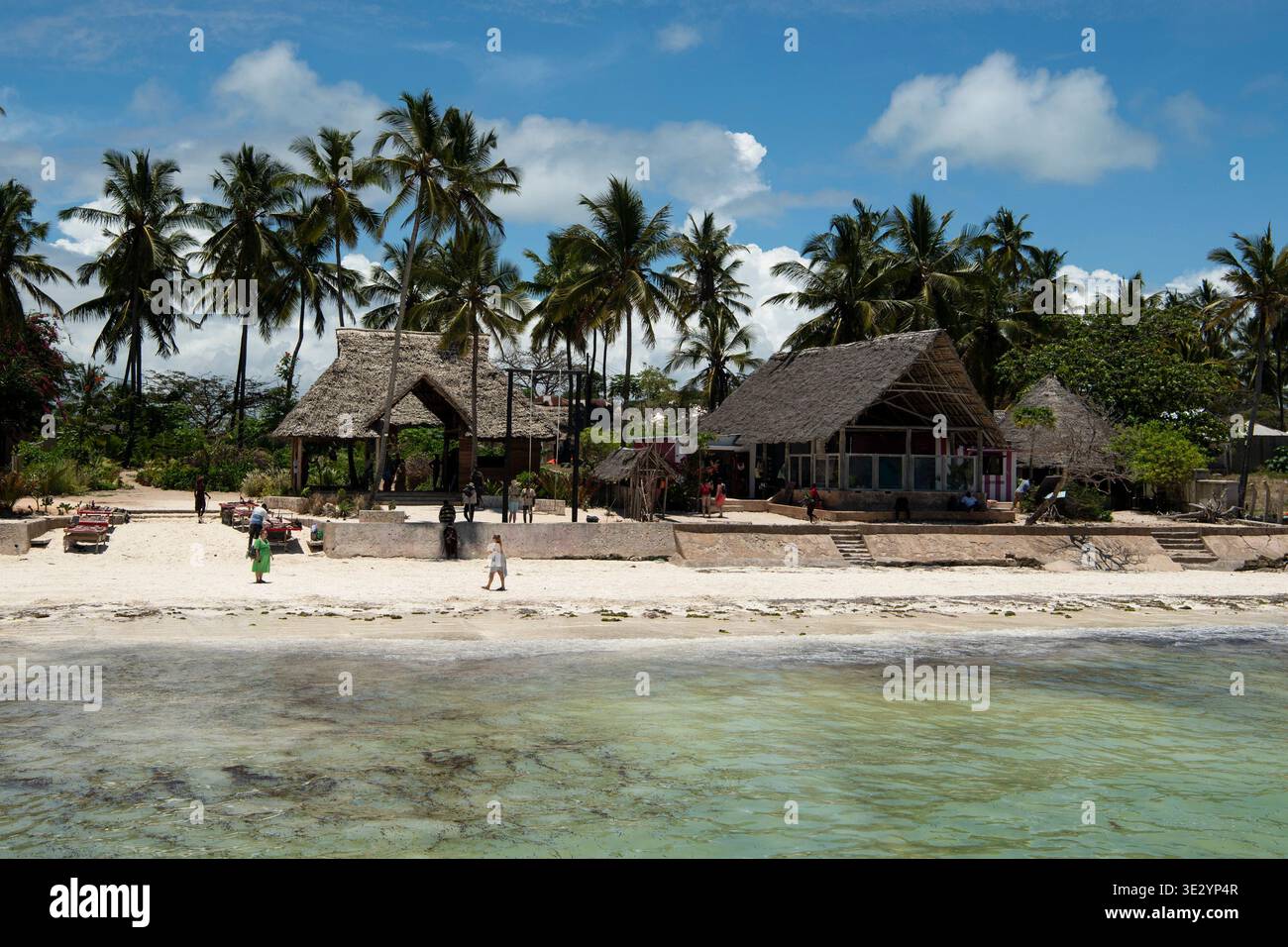 Beach in front of the Rock Restaurant, Zanzibar, Tanzania Stock Photo