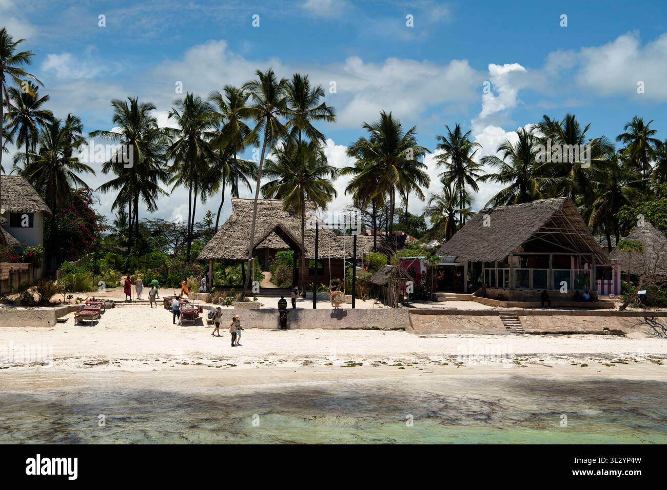 Beach in front of the Rock Restaurant, Zanzibar, Tanzania Stock Photo