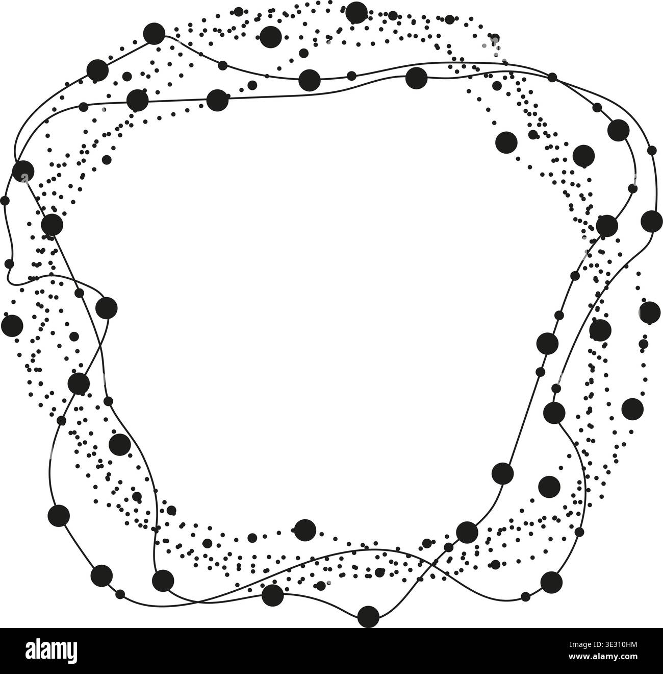 Circular shapes formed by dotted distributions creating varied ring density patterns Stock Vector