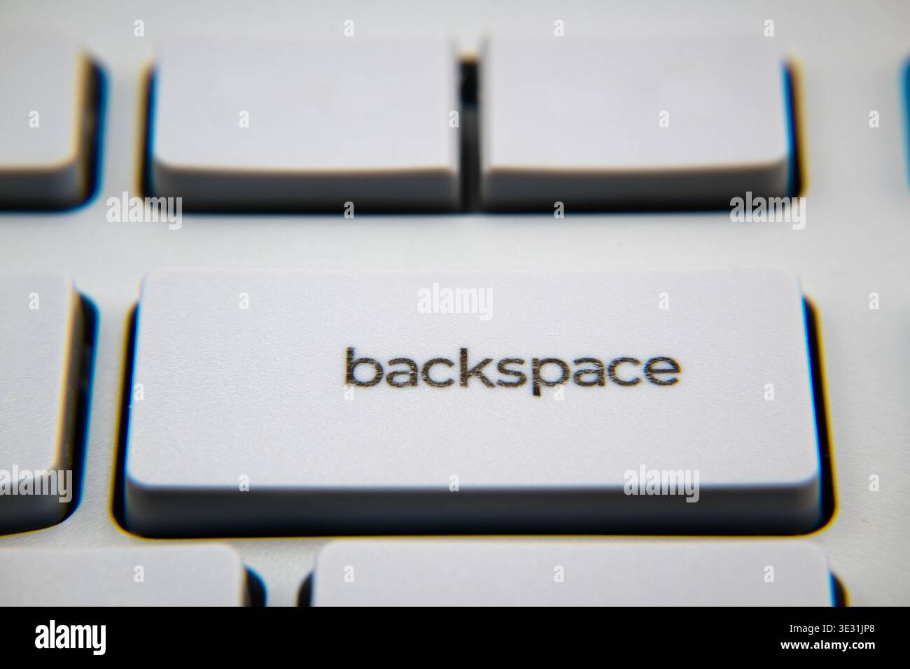 Computer keyboard, backspace button, technology. Stock Photo