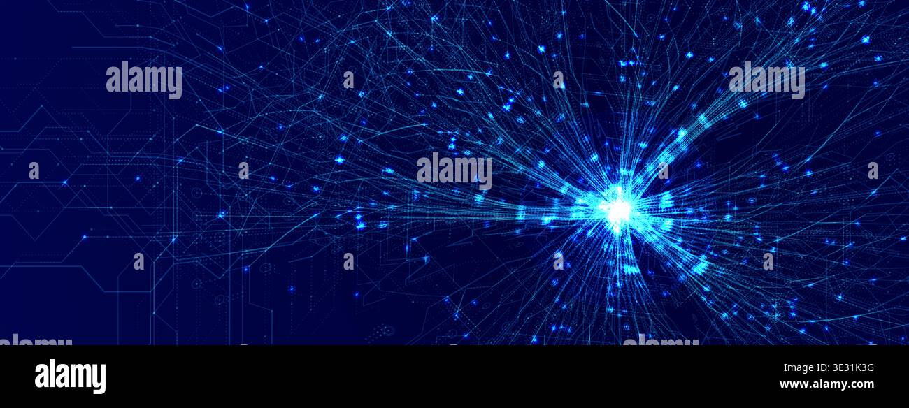 Abstract Network Pathways Neuro AI Network, Science Research, Abstract Biotech Transformation ...