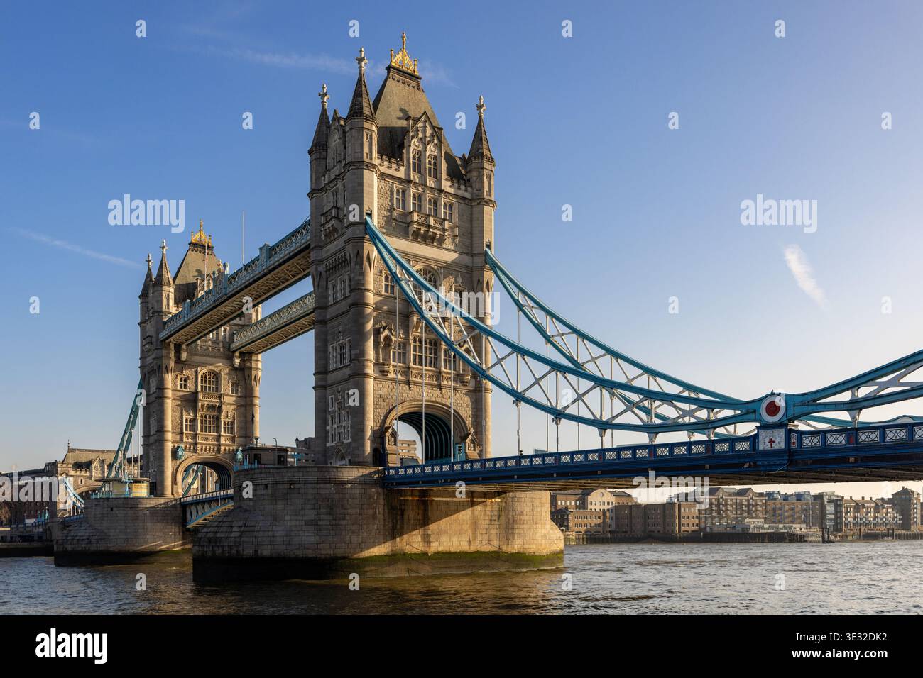 Tower Bridge and the River Thames in London. Stock Photo