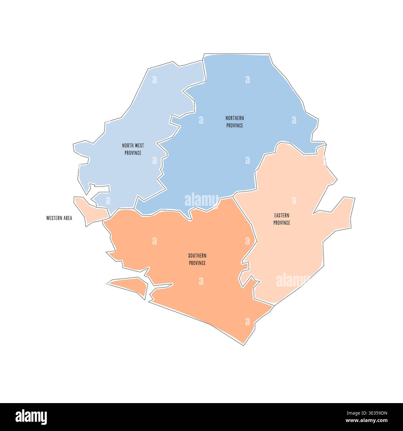 Sierra Leone political map of administrative divisions - provinces and ...