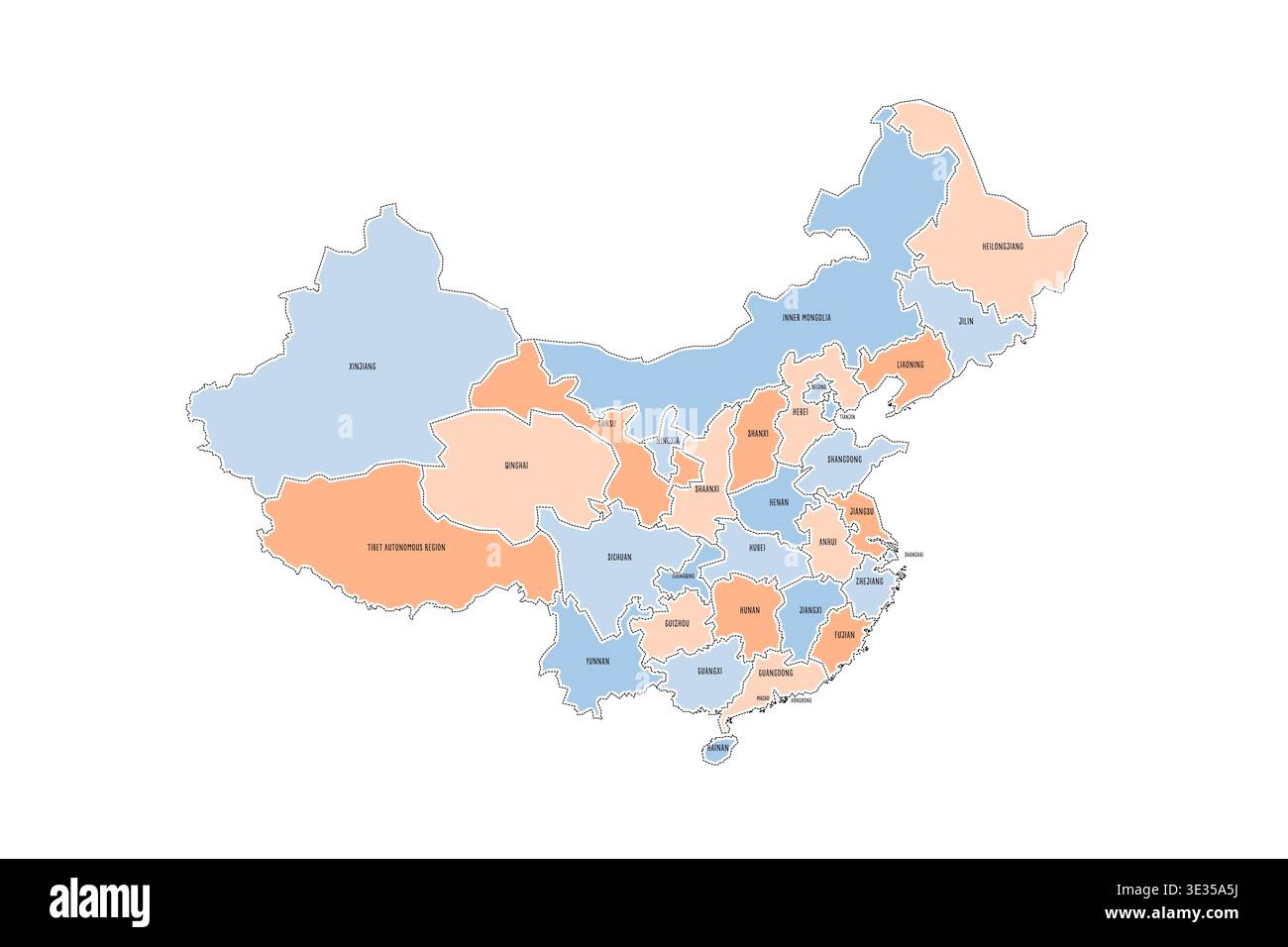 Chinese map regions borders hi-res stock photography and images - Alamy