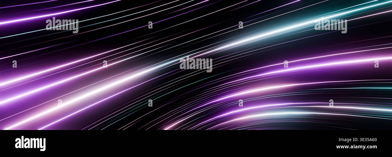 Vibrant Light Waves Abstract Energy Flow Stock Photo