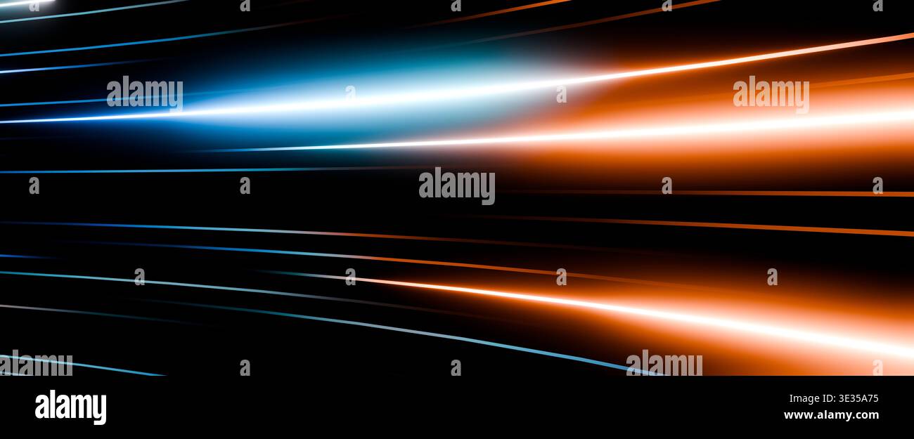 Fast Moving Light Trails Digital Technology Concept Stock Photo